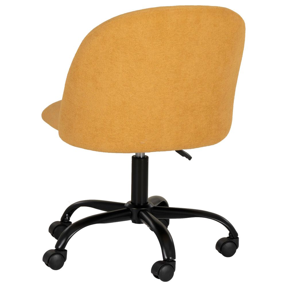 Linon Home Decor Skyla Swivel Office Chair in Yellow, , large