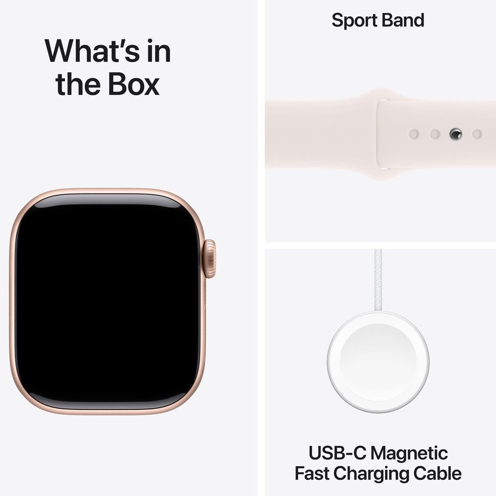Apple Watch Series 10 GPS 42mm Rose Gold Aluminum Case with Light Blush Sport Band - M/L, , large