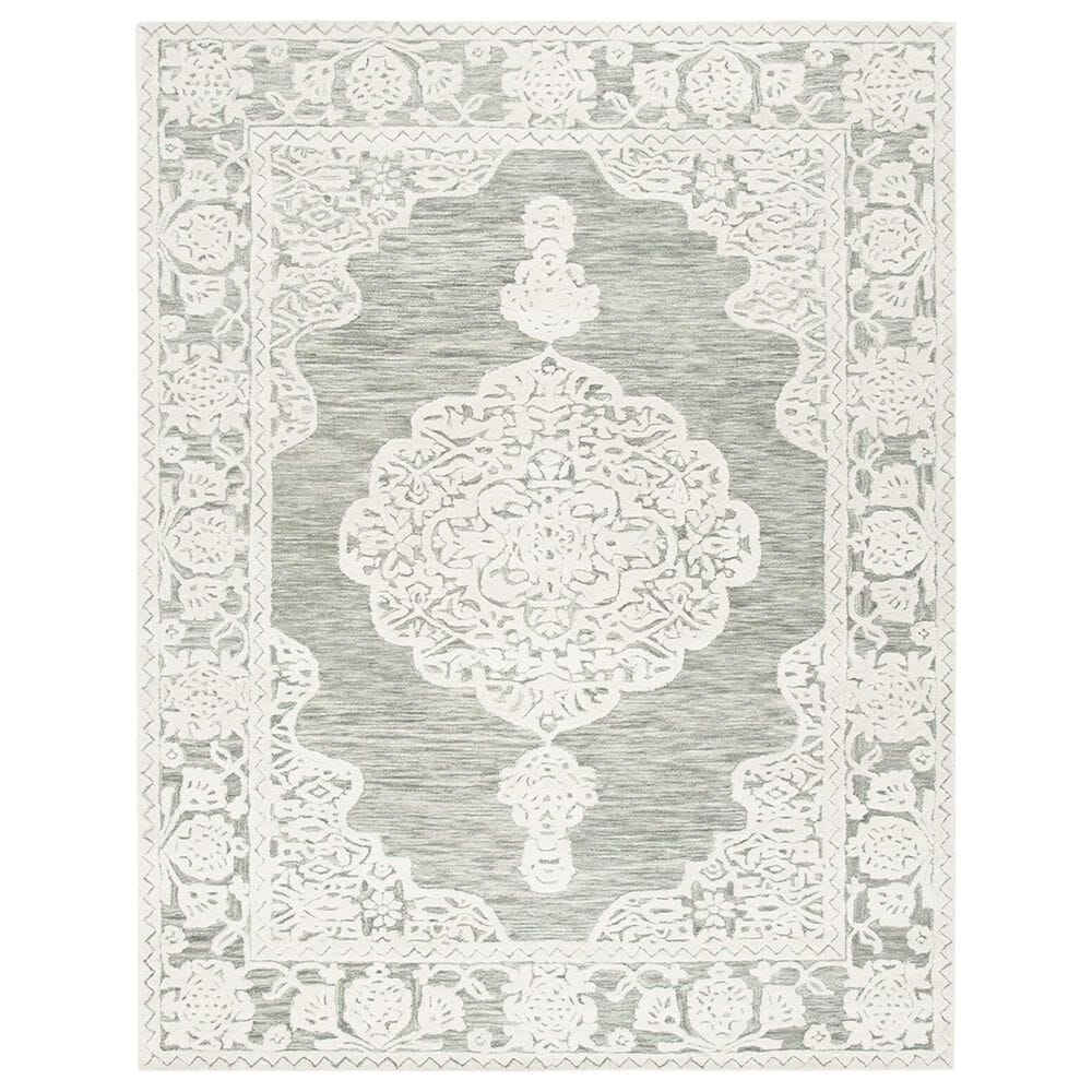 Safavieh Micro-Loop MLP275F 8" x 10" Gray and Ivory Area Rug, , large