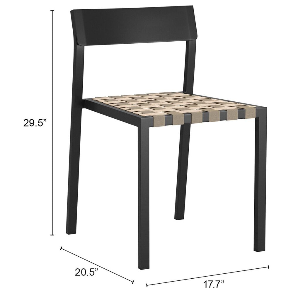 Zuo Modern Draco Outdoor Dining Chair in Black (Set of 2), , large