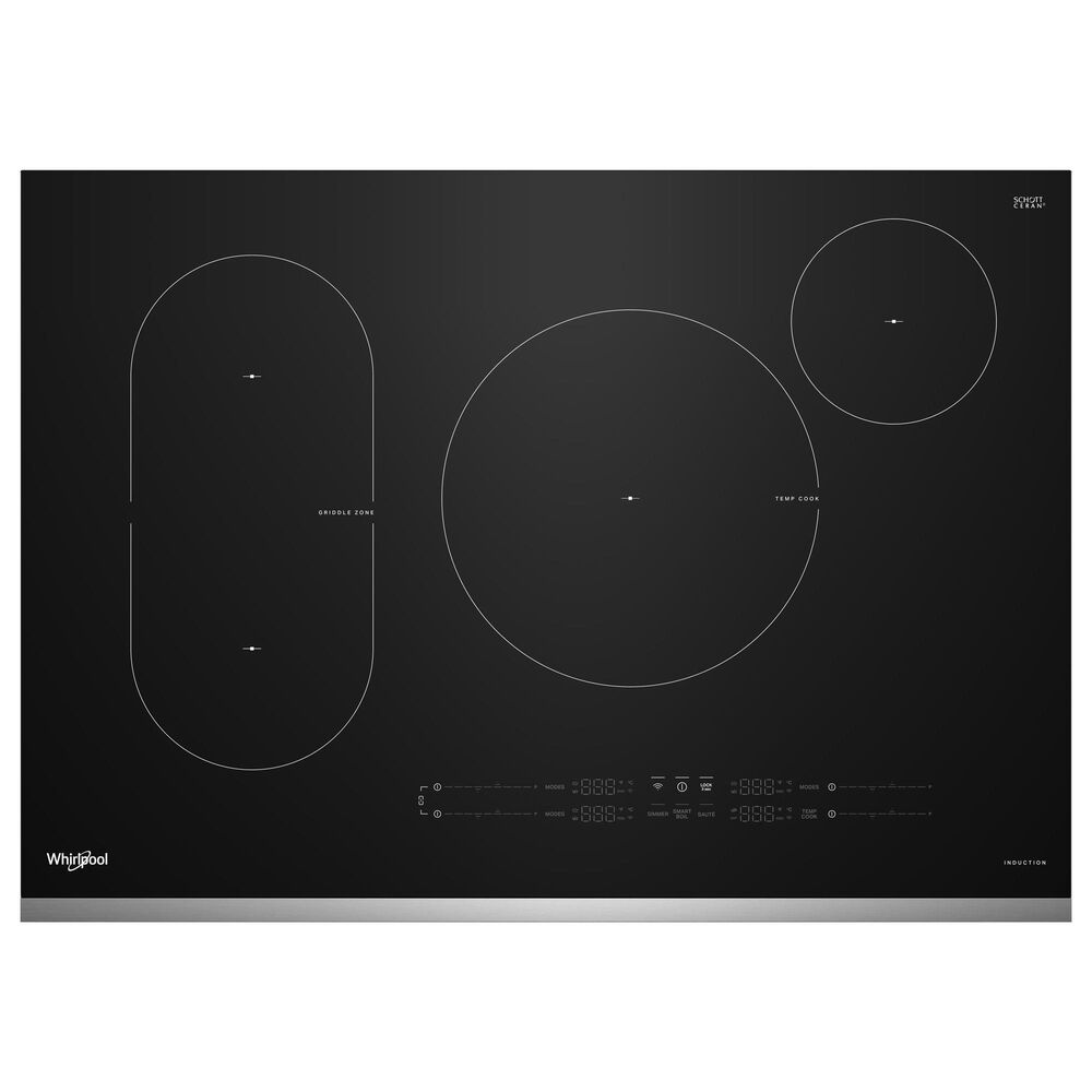 Whirlpool 30" Intelligent Induction Cooktop with Temp Cook Technology in Black and Stainless Steel, , large