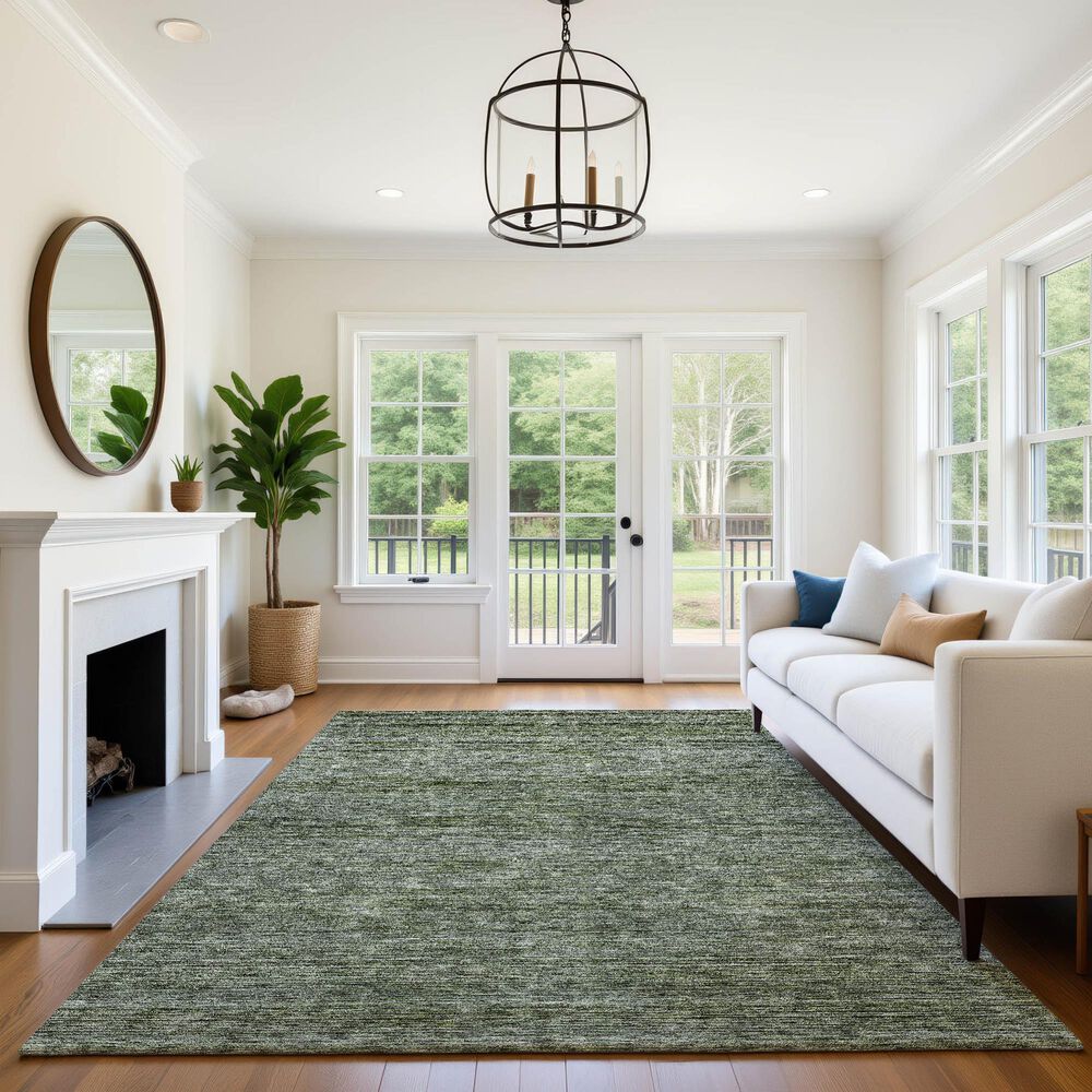 Dalyn Rug Company Soft Essentials Solid Basil 10' x 14' Indoor/Outdoor Area Rug, , large