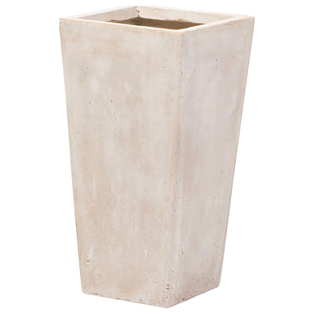 Alfresco Home Large Tall Square Quarry Planter in Cream, , large
