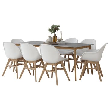 Midtown Concepts Midtown Standard Mid-Century Modern Concept 9-Piece Dining Set in Grey, Brown and White, , large