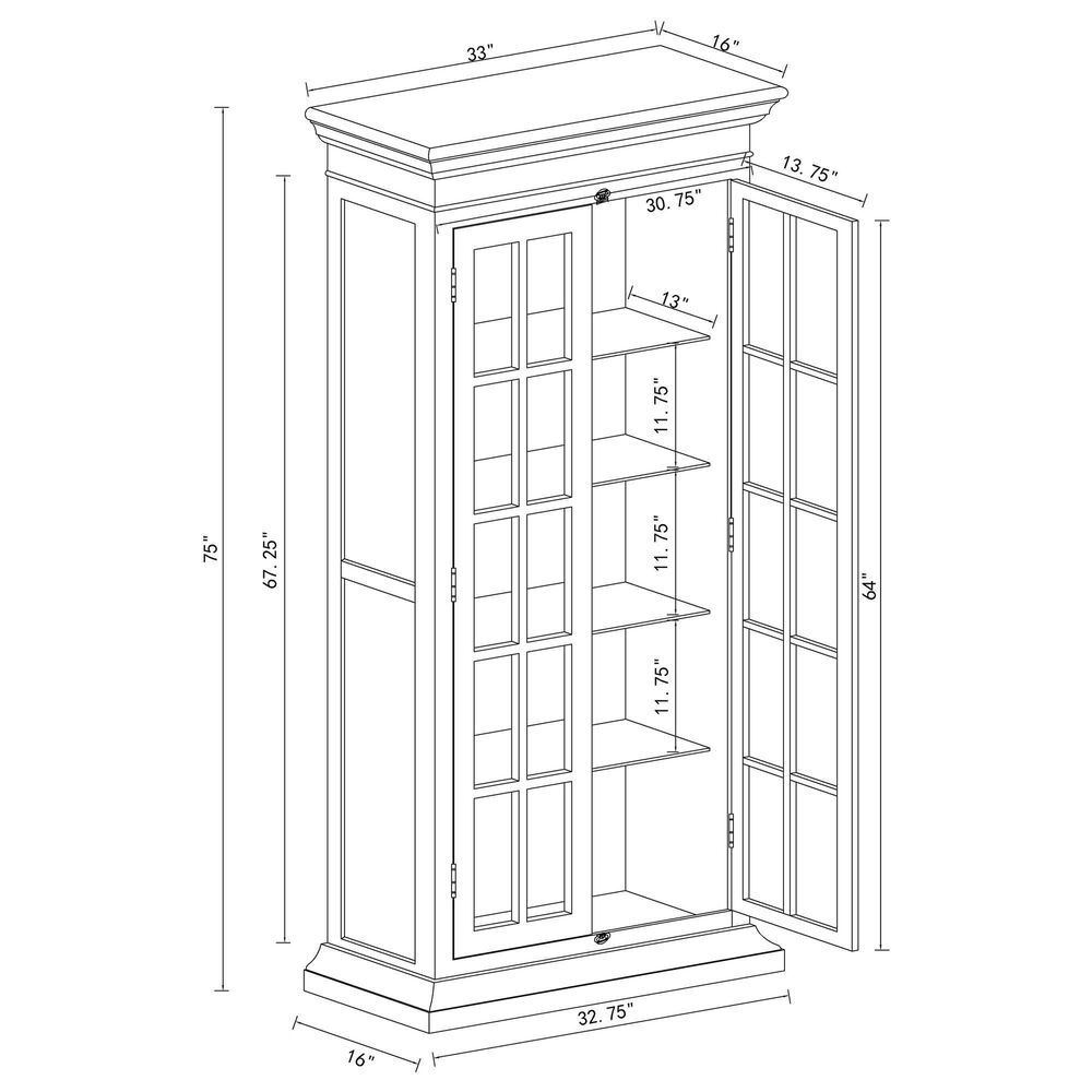 Pacific Landing Tammi 2-Door Tall Cabinet in Antique White and Brown, , large