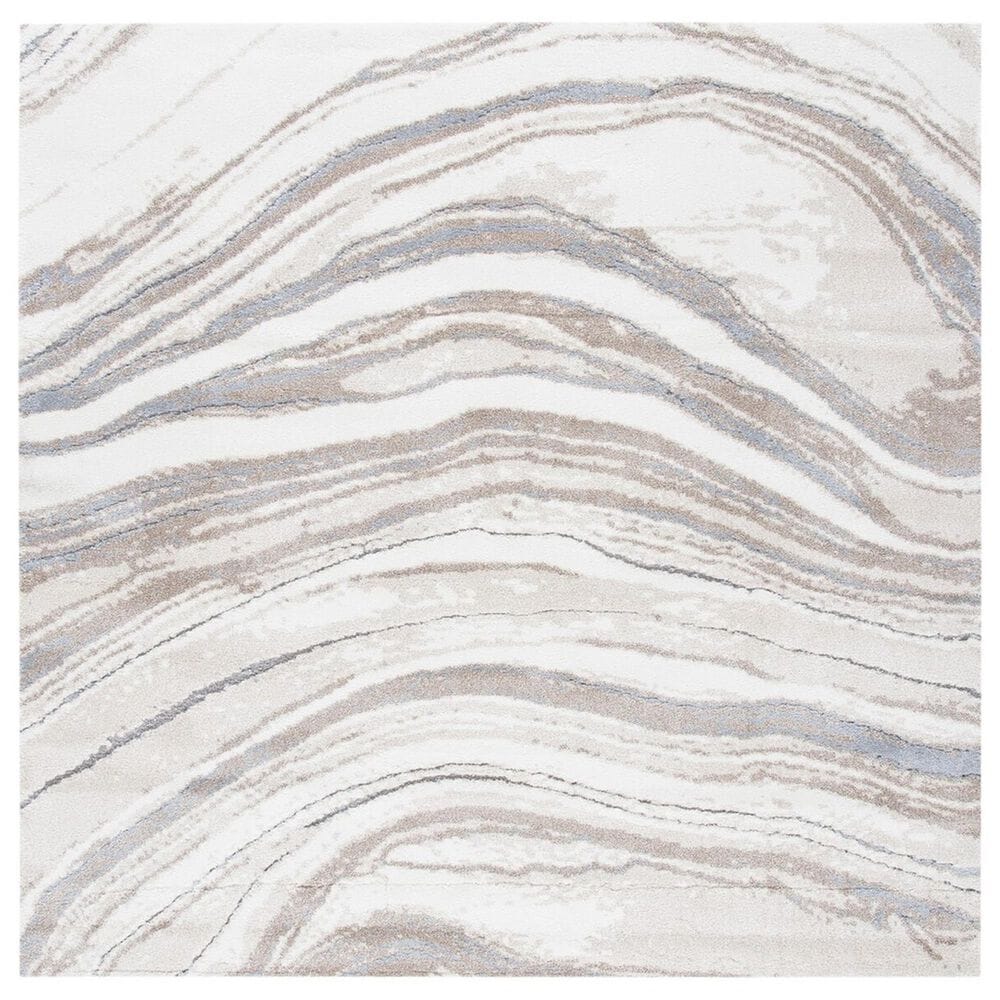Safavieh Cyrus Shag CYR130A 6"7" Square Ivory and Grey Area Rug, , large