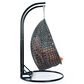Leisuremod Patio 2-Seat Hanging Egg Swing Chair with Orange Cushion in Charcoal, , large