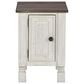Ashley Havalance Chairside End Table in Distressed Vintage White and Weathered Gray, , large