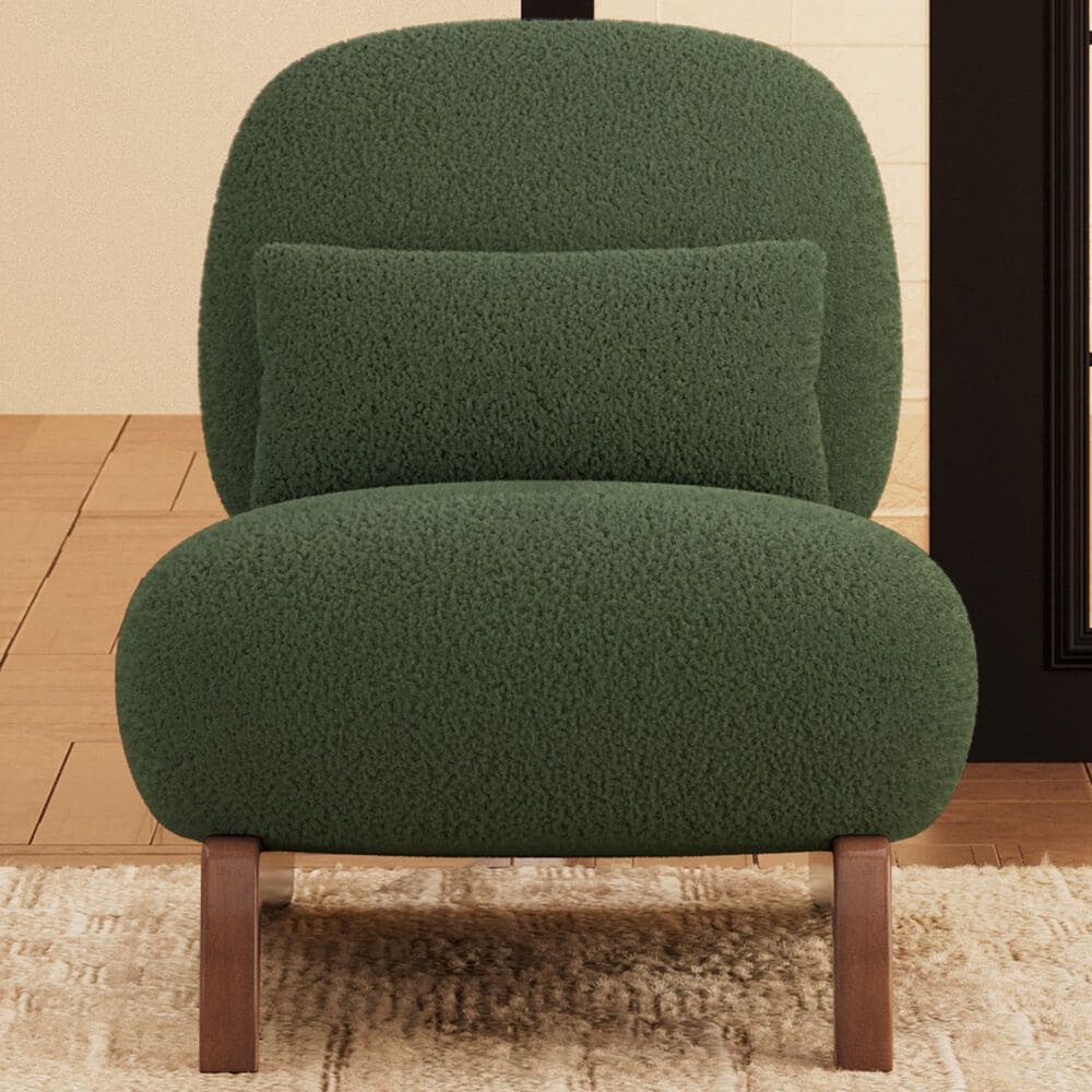 Morden Fort Cloud Boucle Armless Chair in Green (Set of 2), , large