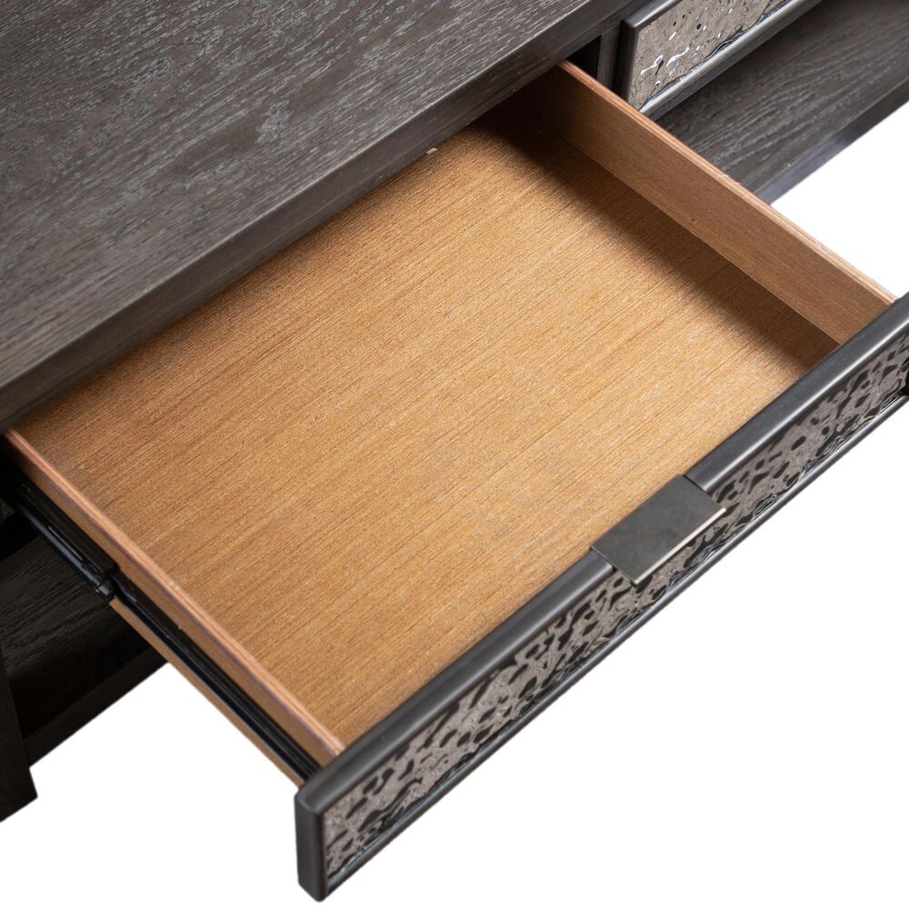 Furniture of America Piez Coffee Table in Ash Gray and Stainless Steel, , large