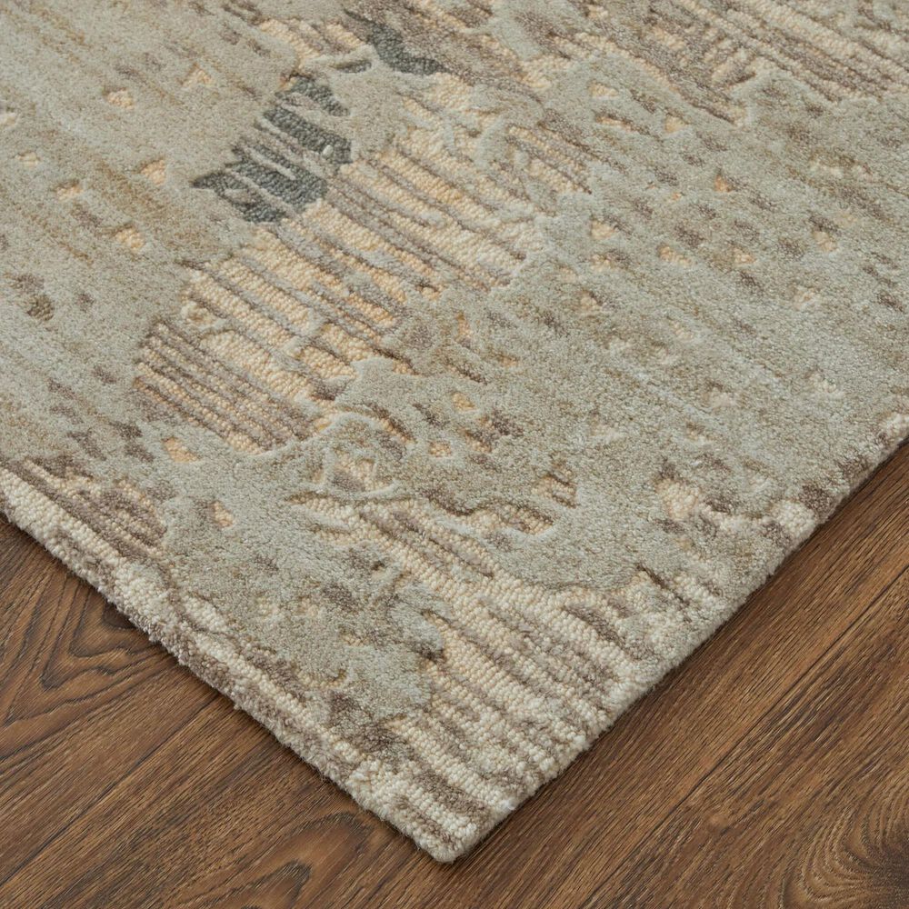 Feizy Zarah 2&#39;6&quot; x 12&#39; Beige and Gray Runner, , large