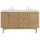 James Martin Vanities Laurent 60" Double Bathroom Vanity in Light Natural Oak with 3 cm Ethereal Noctis Quartz Top and Rectangular Sinks, , large