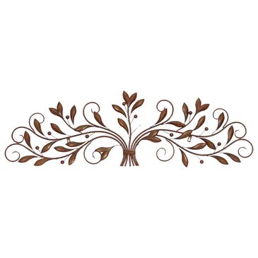 Maple and Jade 14" x 47" Floral Wall Decor in Distressed Brown and Green, , large