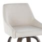 LumiSource Hannah Swivel Bar Stool with Cream Fabric Upholstery in Walnut and Black (Set of 2), , large