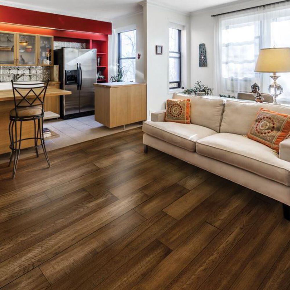 Paramount Barnwood Shiplap Brown Hickory Hand Scraped Hardwood, , large