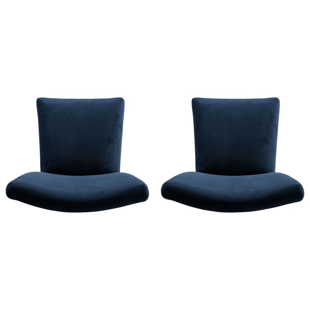 Kinfine Parsons Dining Chair with Dark Navy Cushion in Dark Walnut &#40;Set of 2&#41;, , large