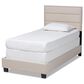 Baxton Studio Ansa Twin Panel Bed with Beige Upholstered in Black, , large