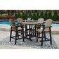 Ashley Fairen Trail Round Bar Table in Black and Driftwood, , large