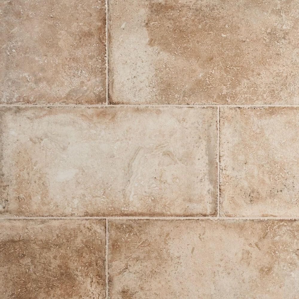Soho Studio Caruso Delfi Dark Beige 12" x 24" Travertine Look Matte Porcelain Tile, , large