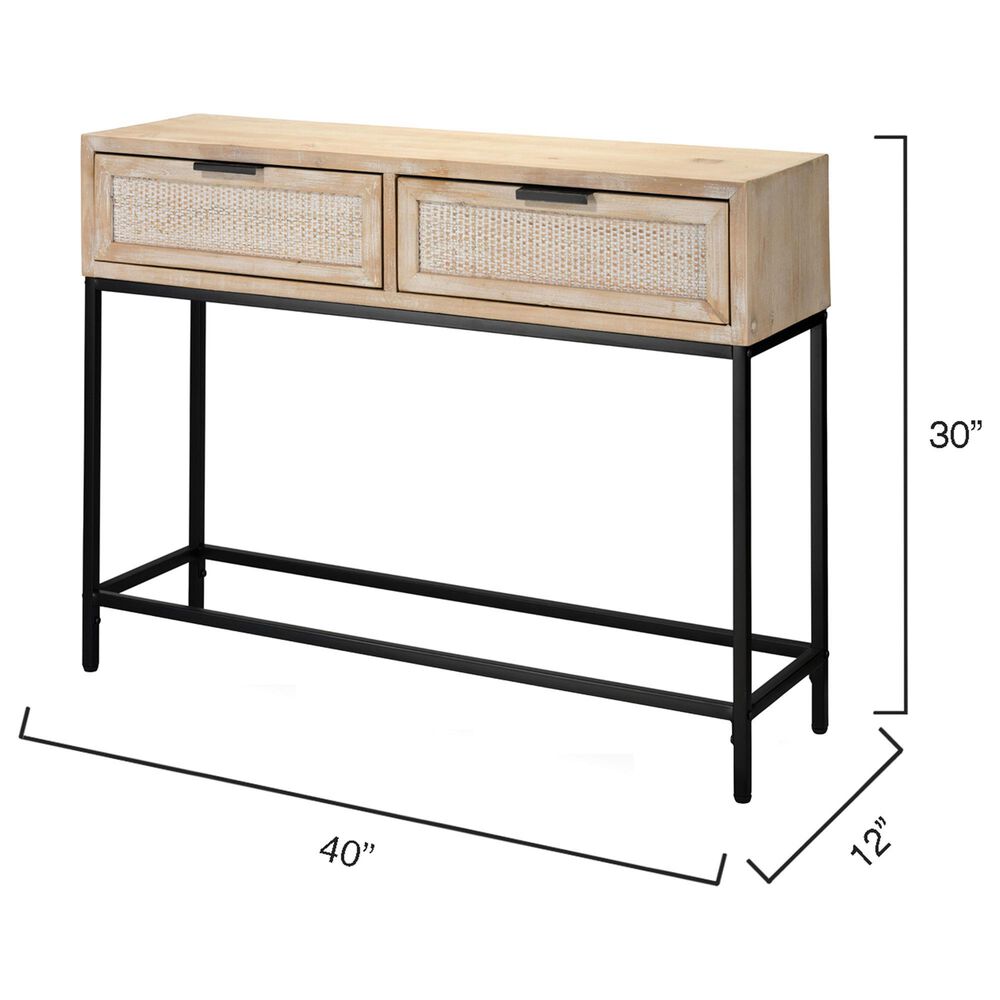 Splendor Living Parkwood 2-Drawer Console Table in Natural and Black, , large