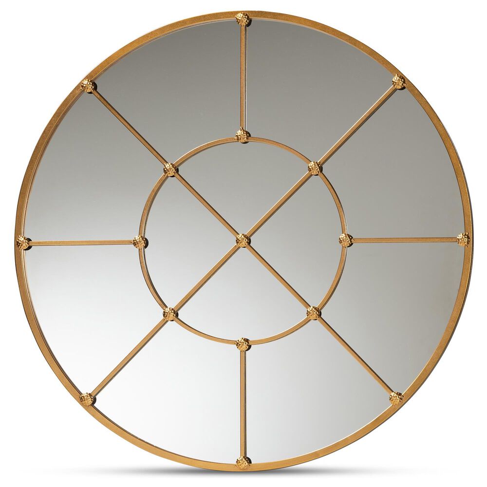 Baxton Studio Ohara Accent Wall Mirror in Gold, , large