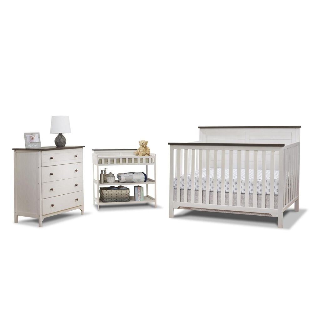 Sorelle Farmhouse 3-Piece Nursery Set in Chocolate and White, , large