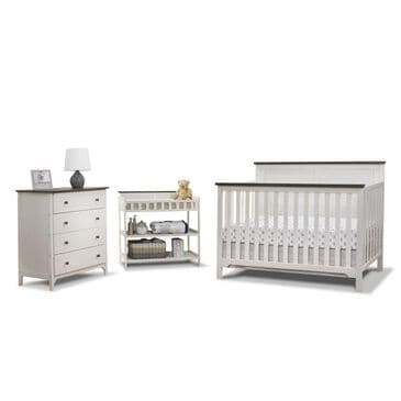 Sorelle Farmhouse 3-Piece Nursery Set in Chocolate and White, , large