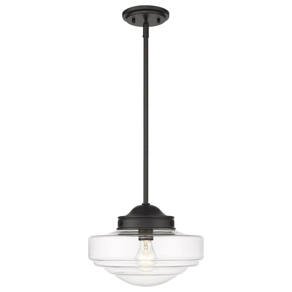 Golden Lighting Ingalls Medium Pendant in Matte Black with Clear Glass, , large