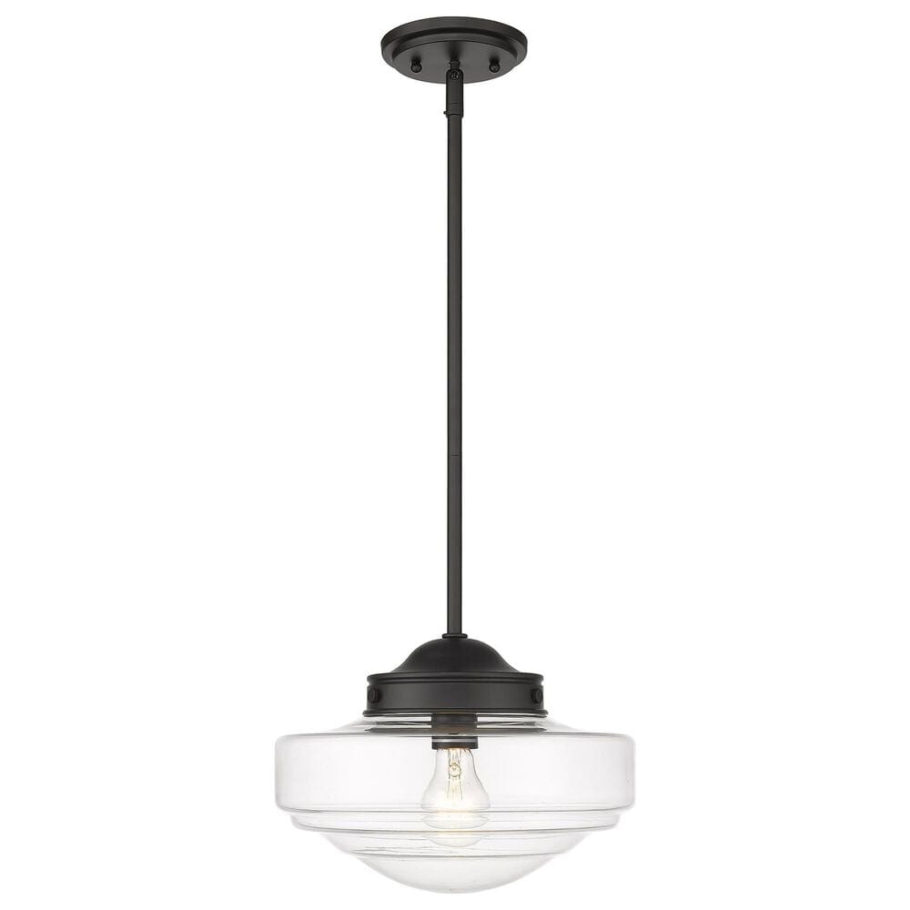 Golden Lighting Ingalls Medium Pendant in Matte Black with Clear Glass, , large
