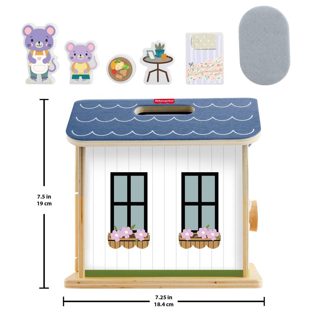 Fisher Price Wooden On-The-Go Play House Dollhouse in Multicolor, , large