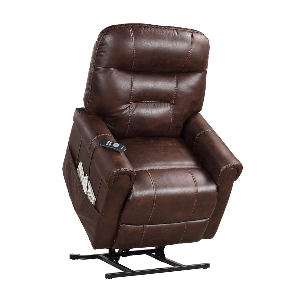 Steve Silver Ottawa Power Lift Recliner with Heat and Massage in Walnut |  NFM