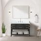 Lexora Home Norwalk 48" Single Bathroom Vanity in Black Oak with White Carrara Marble Top and Rectangle Sink, , large