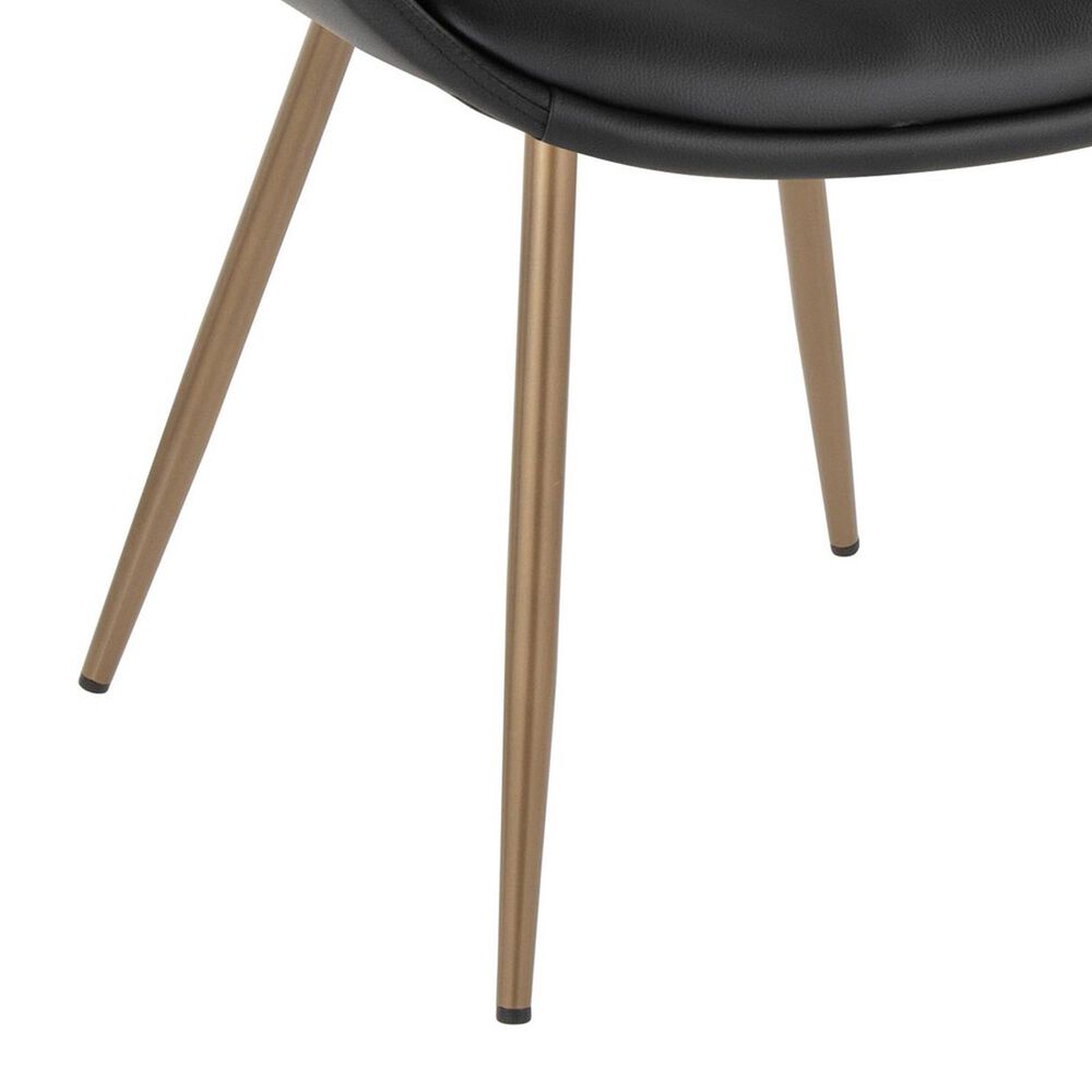 LumiSource Curvo Arm Chair with Black Faux Leather Cushion in Antique Copper (Set of 2), , large