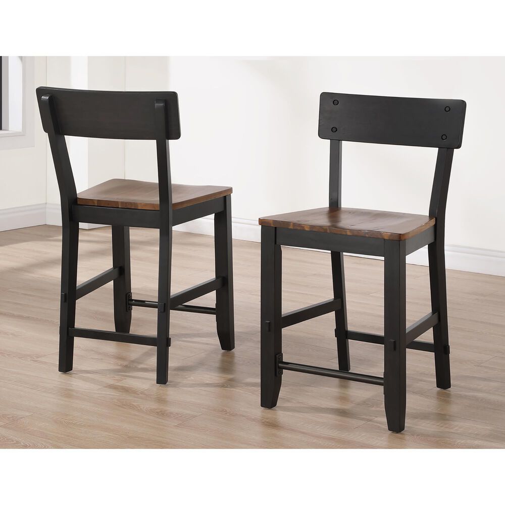 Steve Silver Bermuda Counter Stool in Black and Dark Acacia, , large
