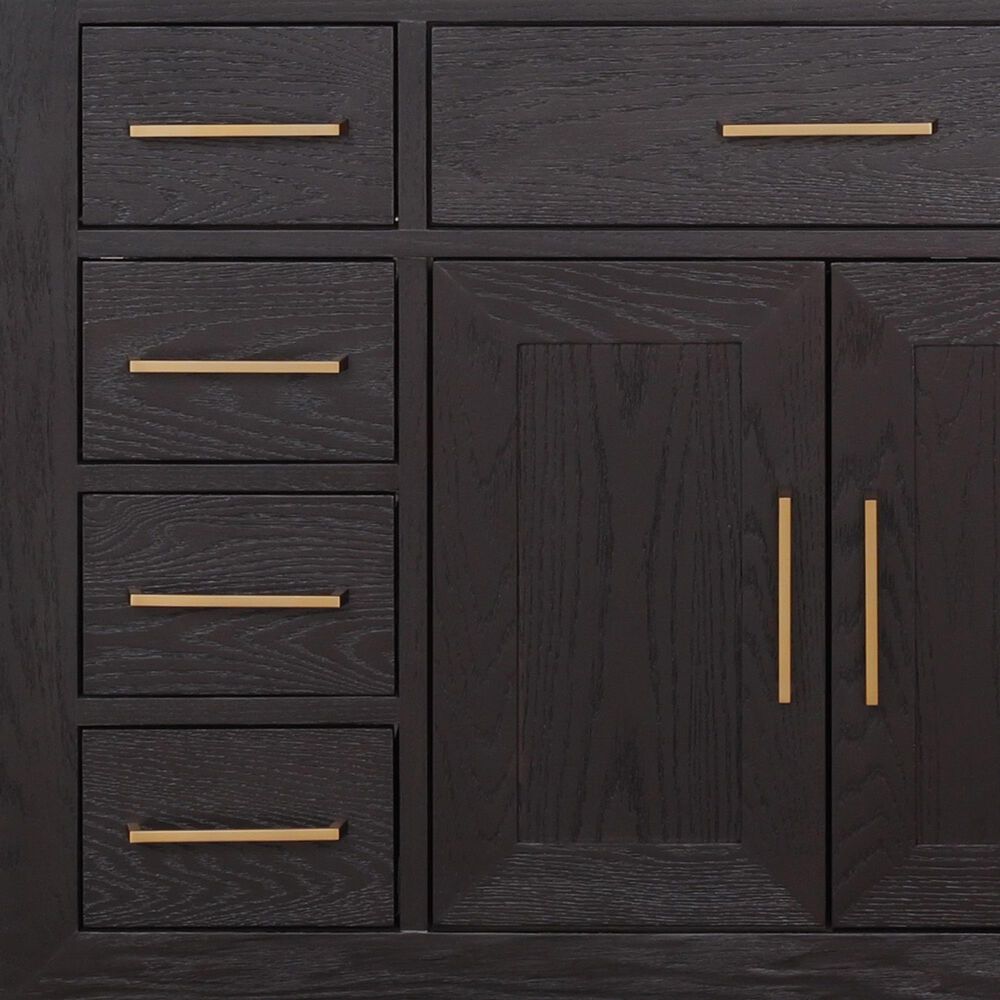 Lexora Home Abbey 48&quot; Single Bathroom Vanity in Black Oak with 2 cm White Cultured Marble Top and Rectangular Sink, , large