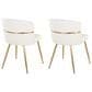 LumiSource Cinch Side Chair with White Faux Leather Cushion in Gold (Set of 2), , large