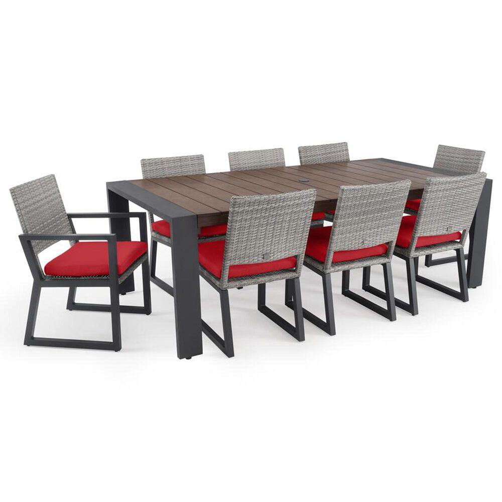 RST Brands Milo 9-Piece Sunbrella Patio Dining Set in Sunset Red, , large