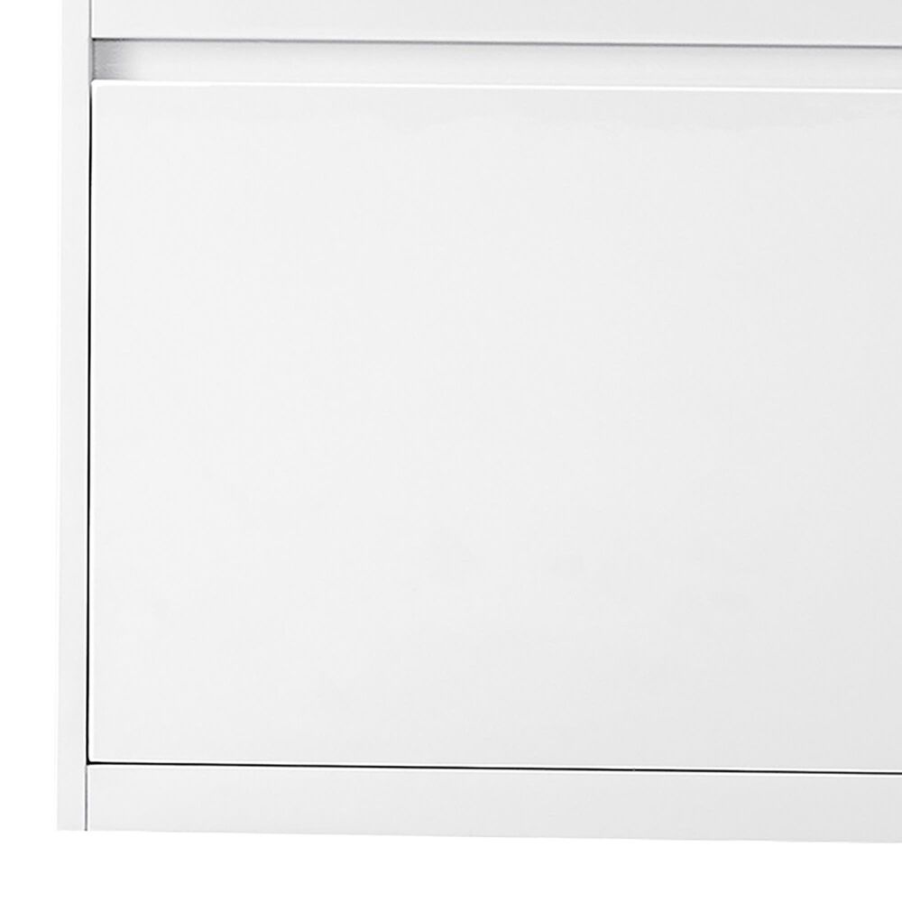 James Martin Mantova 35.4&quot; Single Mounted Bathroom Vanity in Glossy White with 2 cm Charcoal Black Resin Countertop and Rectangular Sink, , large