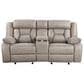 Steve Silver Tyson Manual Reclining Glider Console Loveseat in Grey, , large