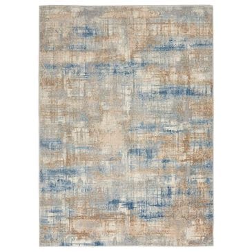 Nourison Rush 5"3" x 7"3" Blue and Beige Area Rug, , large