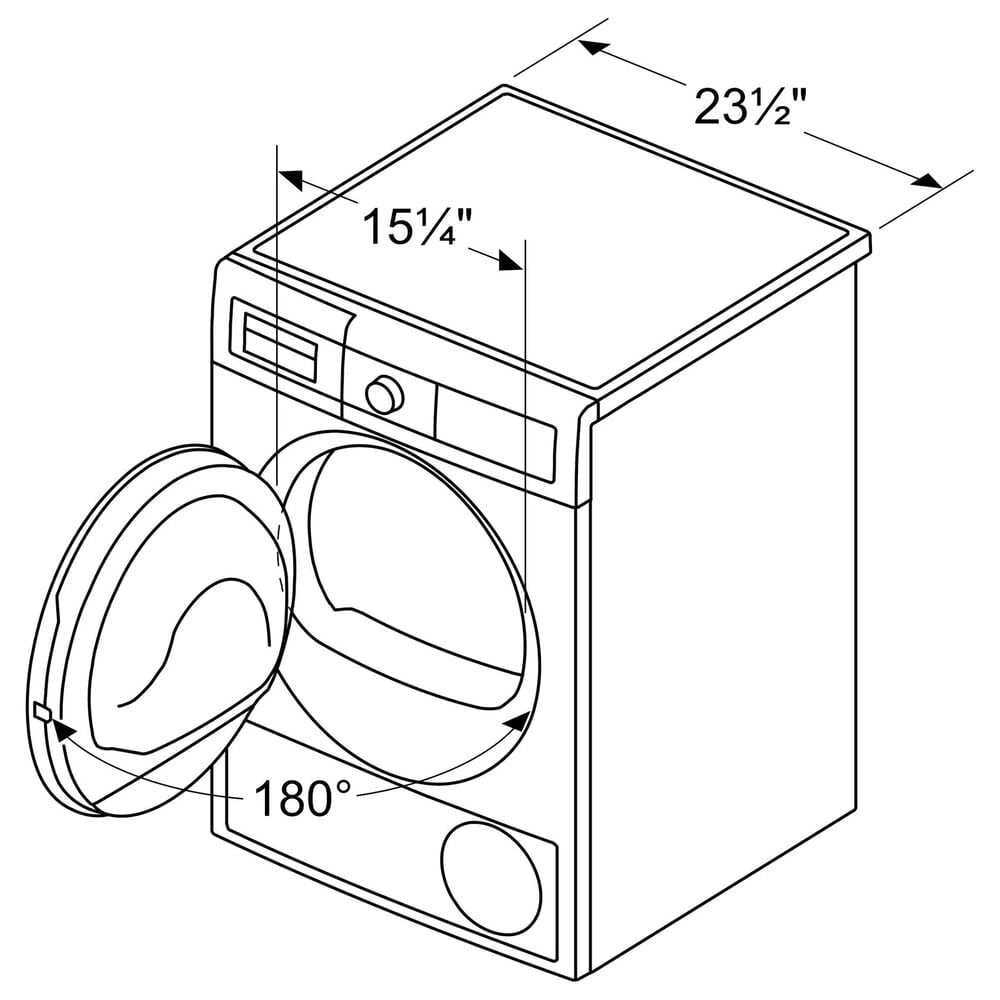 Bosch 500 Series 24&quot; Heat Pump Dryer in White, , large