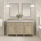 James Martin Vanities Lorelai 60" Double Bathroom Vanity in Whitewashed Oak with 3 cm Eternal Jasmine Pearl Silestone Top, Rectangular Sinks and FreePower Wireless Charger, , large