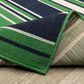 Oriental Weavers Havana Striped Green and Navy 1"10" x 7"3" Indoor/Outdoor Runner, , large