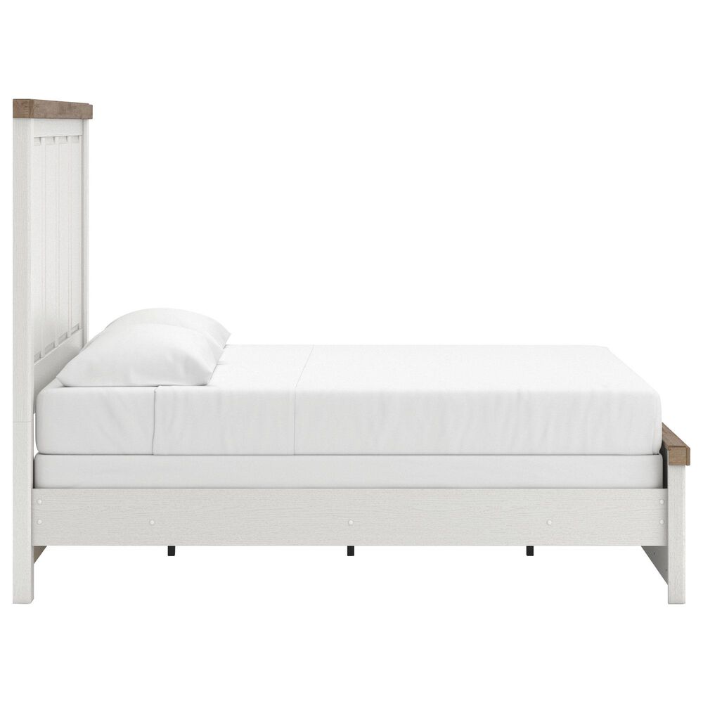 Ashley Savonport King Panel Bed in White and Brown, , large