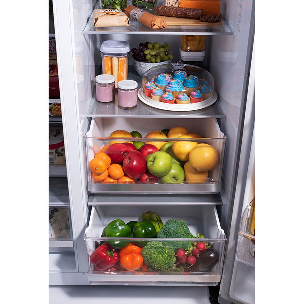 LG 27.1 Cu. Ft. Side-by-Side Refrigerator in Print Proof Stainless Steel, , large