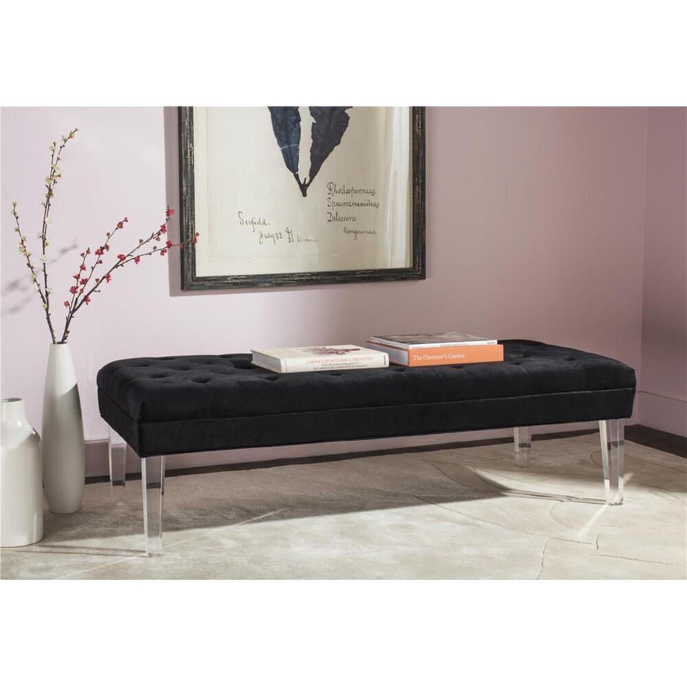 Safavieh Abrosia Bench with Clear Acrylic Leg in Black, , large