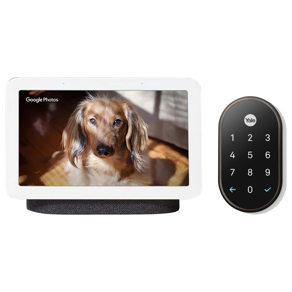 HP Nest Hub - Charcoal (2nd Generation) + Yale Lock Electronic Deadbolt in Oil Rubbed Bronze, , large