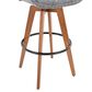 Lumisource Cosmo Swivel Barstool with Grey Noise Cushion in Walnut and Black, , large