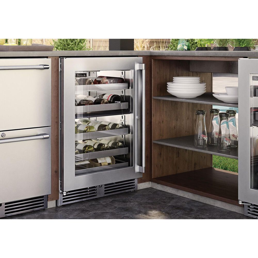Perlick Marine 24&quot; Wine Center with Right Hinge Solid Door in Stainless Steel, , large