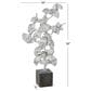 Maple and Jade Handmade Floral Decorative Sculpture in Satin Silver and Dark Gray, , large